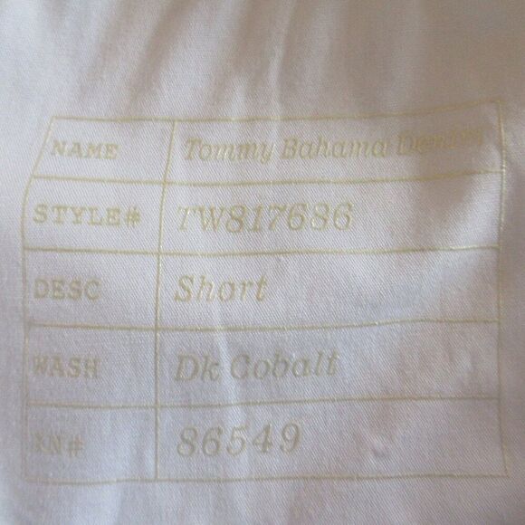 TOMMY BAHAMA DENIM White Blue Printed Jean Shorts 27 Tropical Palm Trees Sailing - Picture 7 of 15